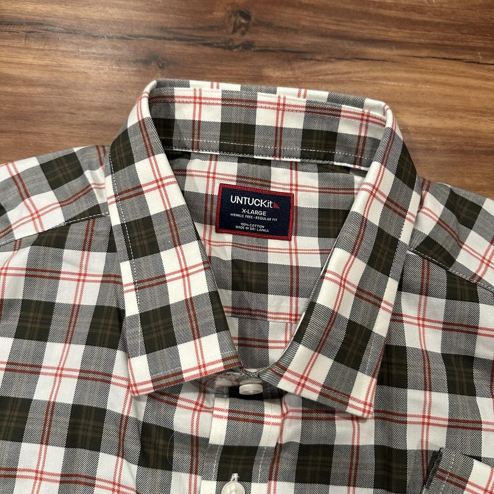 UNTUCKit Shirt Mens XL Multicolor Plaid Harwin Wrinkle Free Button Front Cotton - Picture 3 of 9
